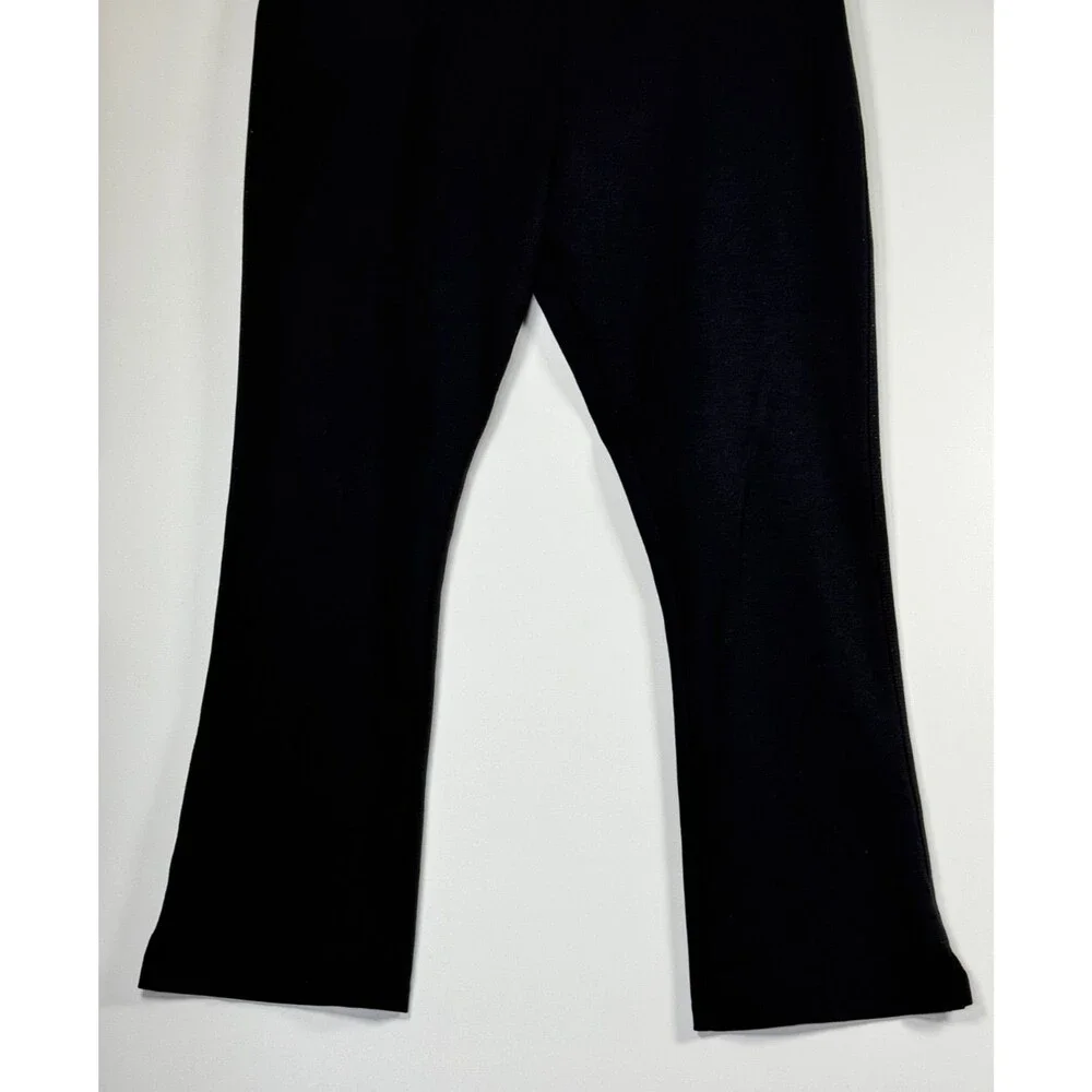 American Giant Pants Womens‎ 8 Black Cropped Flare Modal Stretch Made in USA